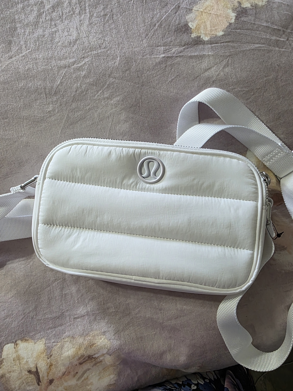 lululemon athletica Cream Quilted Crossbody Bag